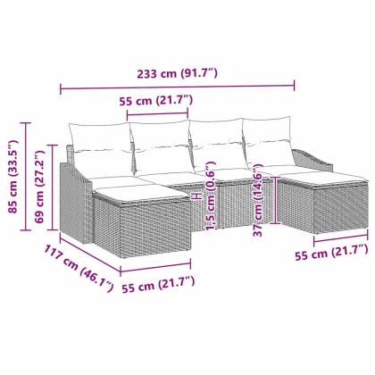 Комплект за хранене в градината с възглавница 6 pcs Светлосиво