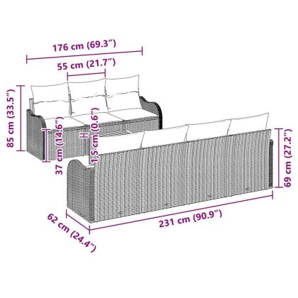Градински Софа Комплект 8 pcs Бежов и бял