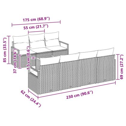 Градински Софа Комплект 8 pcs Бежов и бял