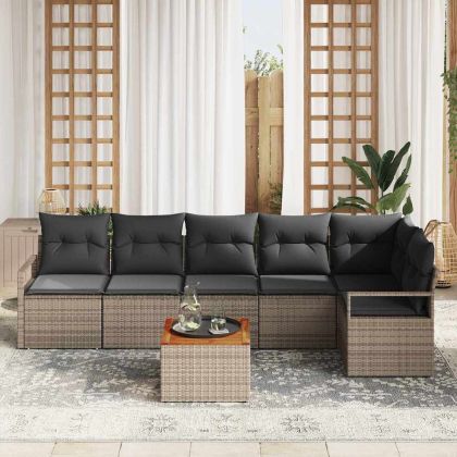 Градински Софа Комплект 7 pcs Сив