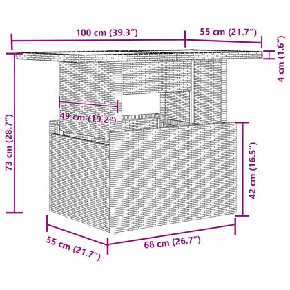 Градински Софа Комплект 11 pcs Кафяво Полипропилен Ратан