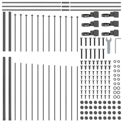 Градска ограда Сив 1020 x 175 см Прахово боядисана стомана