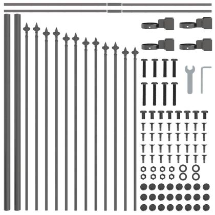 Градска ограда Сив 1360 x 75 см