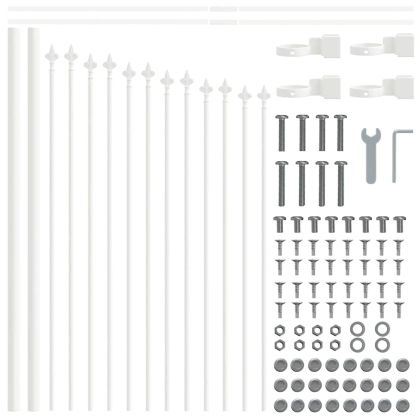 Градска ограда Бяло 680 x 75 см Прахово боядисана стомана
