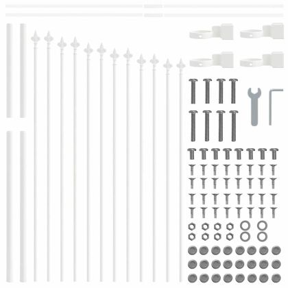 Градска ограда 8 pcs Бяло 170 x 140 см