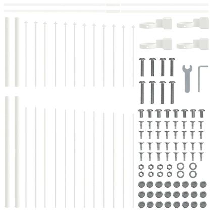 Градска ограда Бяло 1360 x 125 см Прахово боядисана стомана