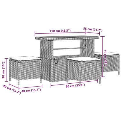 Градински Софа Комплект 10 pcs бежово и светлосиво