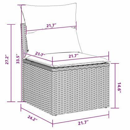 Градински Софа Комплект 12 pcs Черно 100 x 100 x 71 cm