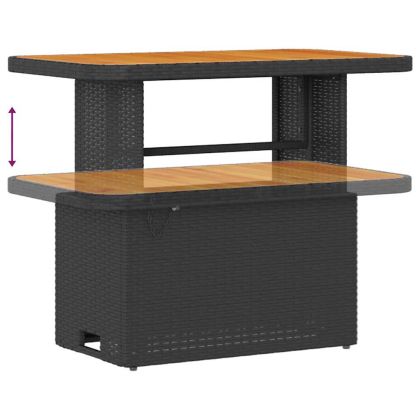 Градински Софа Комплект със съхранение 11 pcs Черно Полиратан