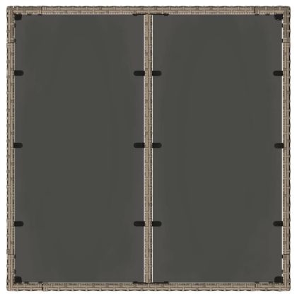 Комплект за хранене в градината 3 pcs Сив и кафяв полиратан