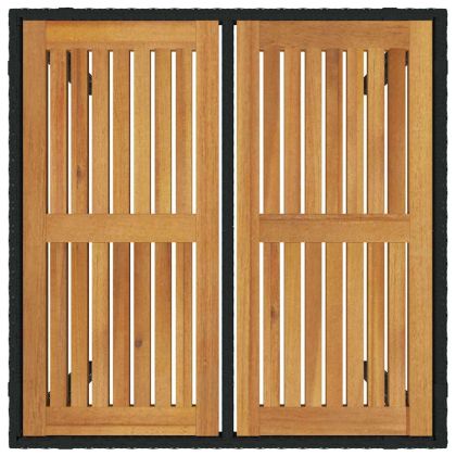 Комплект за хранене в градината 3 pcs Черен и кафяв полиратан