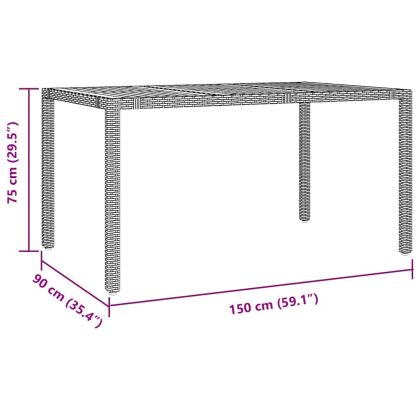 Комплект за хранене в градината 7 pcs Черно и Дърво полиратан