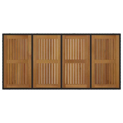 Комплект за хранене в градината 7 pcs Черно полиратан