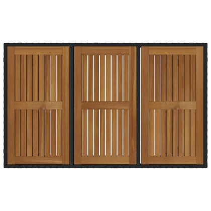 Комплект за хранене в градината 5 pcs Черно полиратан