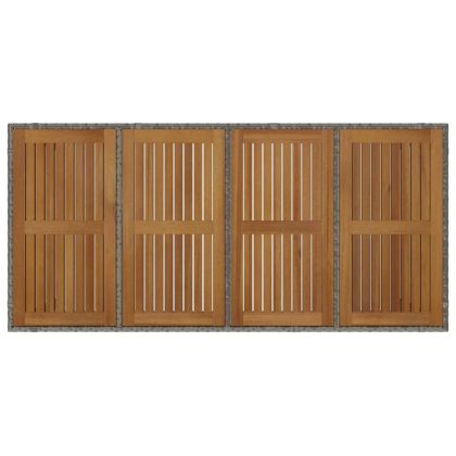 Комплект за хранене в градината 7 pcs Сив полиратан