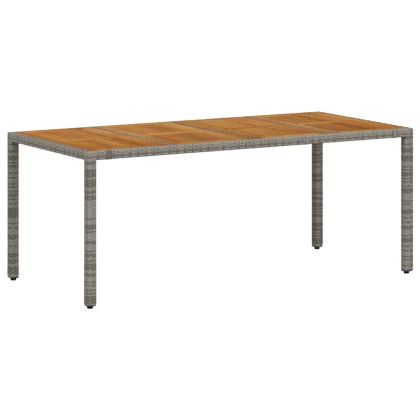 Комплект за хранене в градината 9 pcs Сив и кафяв полиратан