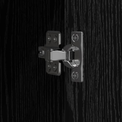 Офис шкаф с рафт Черен дъб 60 x 32 x 153 Инженерно дърво