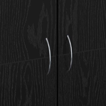 Офис шкаф с рафт Черен дъб 60 x 32 x 153 Инженерно дърво