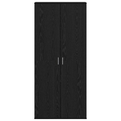 Шкаф с рафт с врата Черен дъб 80 x 39 x 178 см Инженерно дърво