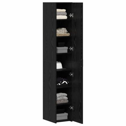 Висок шкаф Черен дъб 30 x 42.5 x 185 см Инженерно дърво