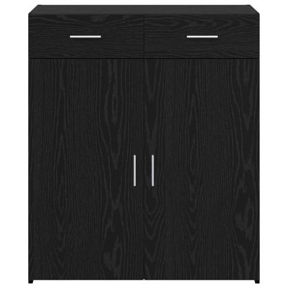 Шкаф за съхранение с чекмедже Черен дъб 80 x 42.5 x 93.5 см