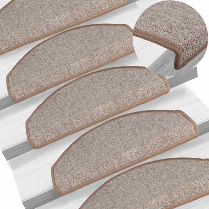 Изтривалки за стълби, 20 бр., 65x24x4 см, светлокафяви, полукръгли, големи