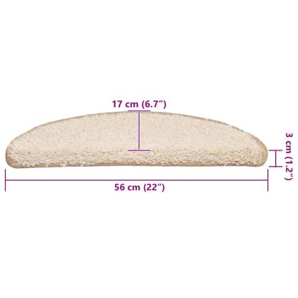 Изтривалки за стълби, 30 бр., 56x17x3 см, кремави, полукръгли