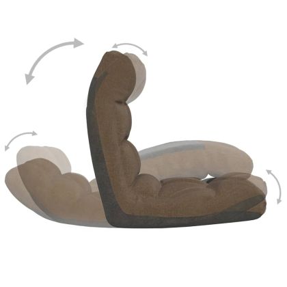 Сгъваем подов стол, кафяв, текстил