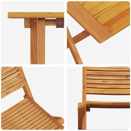 Сгъваем комплект мебели за бистро 3 pcs Кафяво