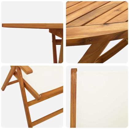 Комплект за хранене в градината 7 pcs Кремаво бяло