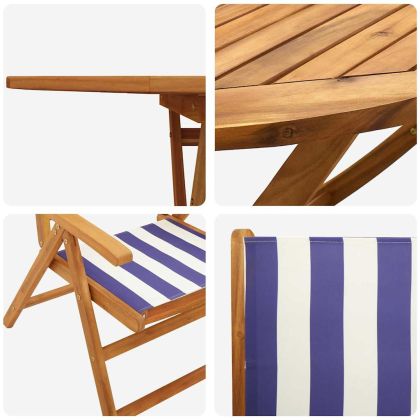 Комплект за хранене в градината 7 pcs Син и бял