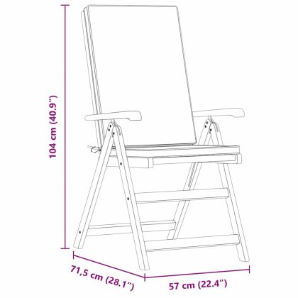 Градински стол с възглавница 6 pcs Кафяво 57 x 71.5 x 104см