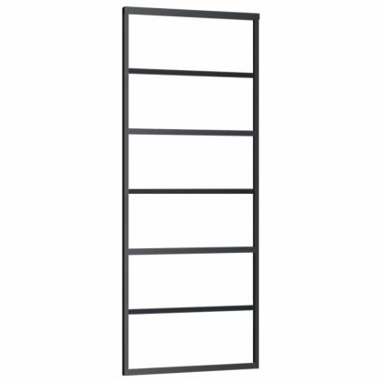 Плъзгаща се врата с обков черна 76x205 см ESG стъкло