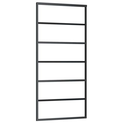 Плъзгаща се врата с обков черна 90x205 см ESG стъкло