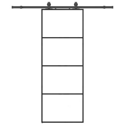 Плъзгаща се врата с обков черна 76x205 см ESG стъкло