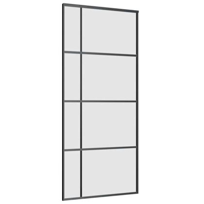 Плъзгаща се врата с обков черна 90x205 см ESG стъкло