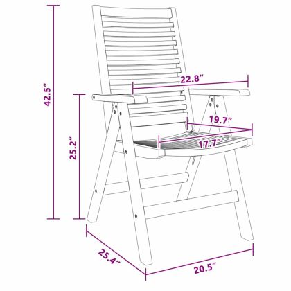 Градински стол 4 pcs Кафяво 52 x 64.5 x 108 см