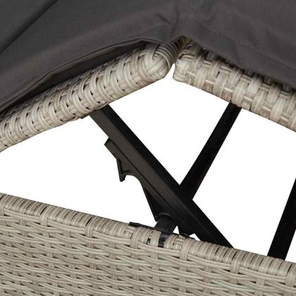 Двуетажно шезлонг с покрив Светлосиво 205 x 129 x 200 см