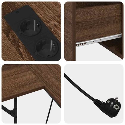 Бюро с чекмедже Кафяв дъб 182 x 101 x 87,5 см Инженерно дърво