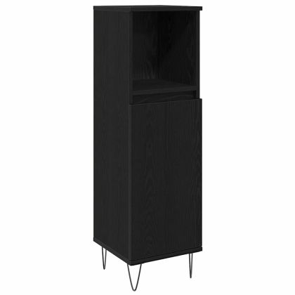 Комплект мебели за баня с рафт 3 pcs Черния дъб Инженерно дърво