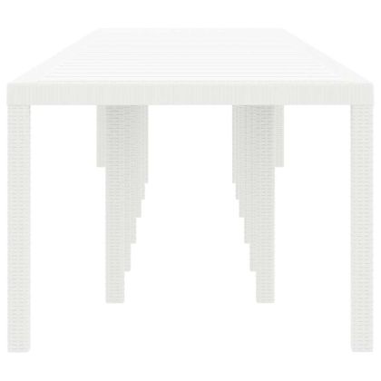 Градинска маса за хранене Бяло 400 x 100 x 73 см полиратан