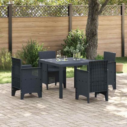 Комплект за хранене в градината 5 pcs Антрацит Ратан Polt