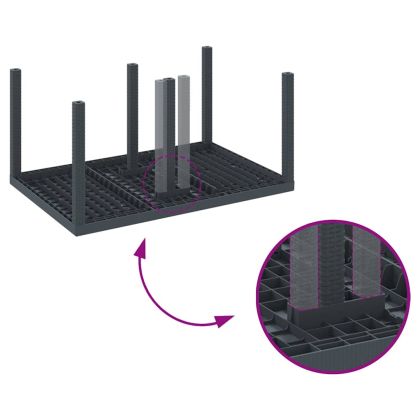 Комплект за хранене в градината 7 pcs Антрацит Ратан Polt