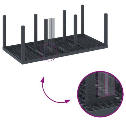 Комплект за хранене в градината 9 pcs Антрацит Ратан Polt