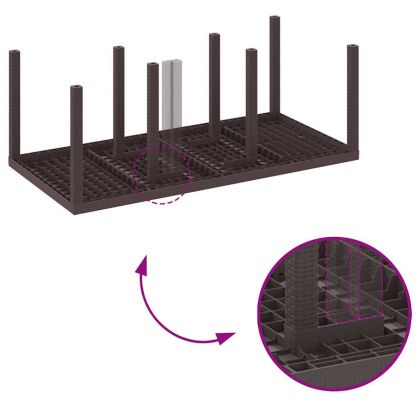 Комплект за хранене в градината 9 pcs Кафяво Ратан Polt