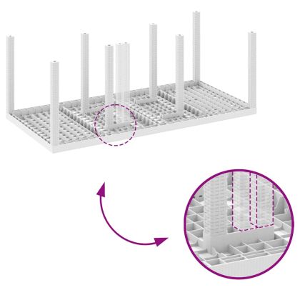 Комплект за хранене в градината 9 pcs Бяло Ратан Polt