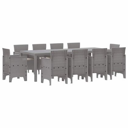 Комплект за хранене в градината 11 pcs Светлосиво Ратан Polt