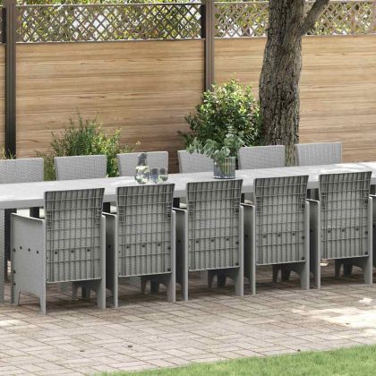 Градински комплект за хранене с възглавници 17 pcs Светлосиво