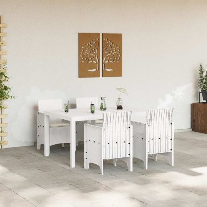 Комплект за хранене в градината 5 pcs Бяло Ратан Polt