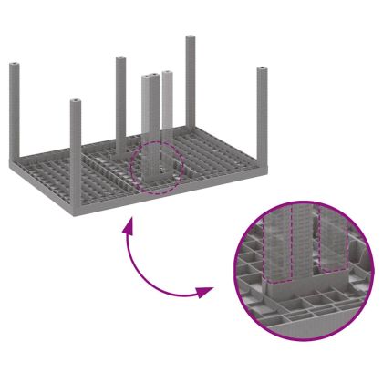 Комплект за хранене в градината 5 pcs Светлосиво Ратан Polt